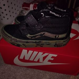 Vans Kids Black and Camouflage Sneakers